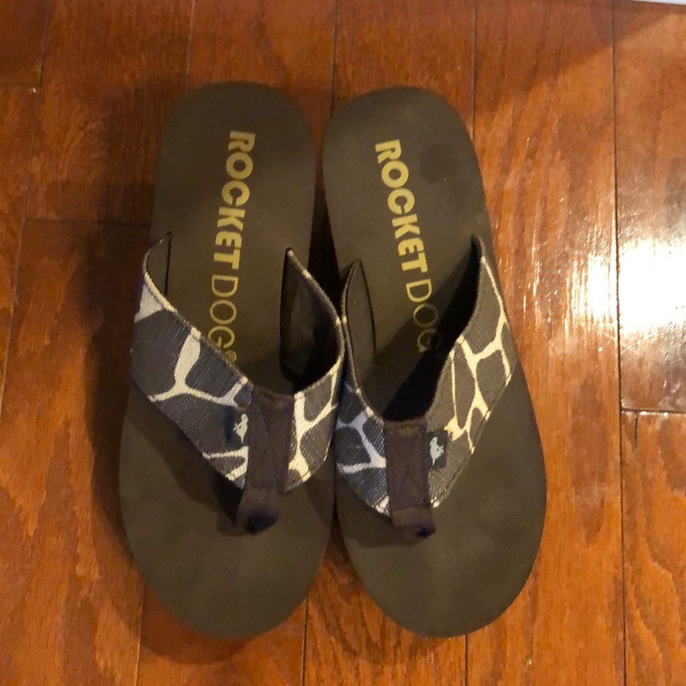 Rocket Dog Brown Giraffe Print Wedges